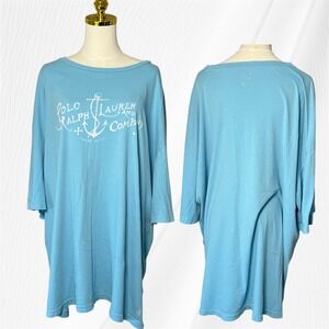 Polo Ralph Lauren & Company Blue Nautical Boatneck Tunic Top 3XLT Plus Size